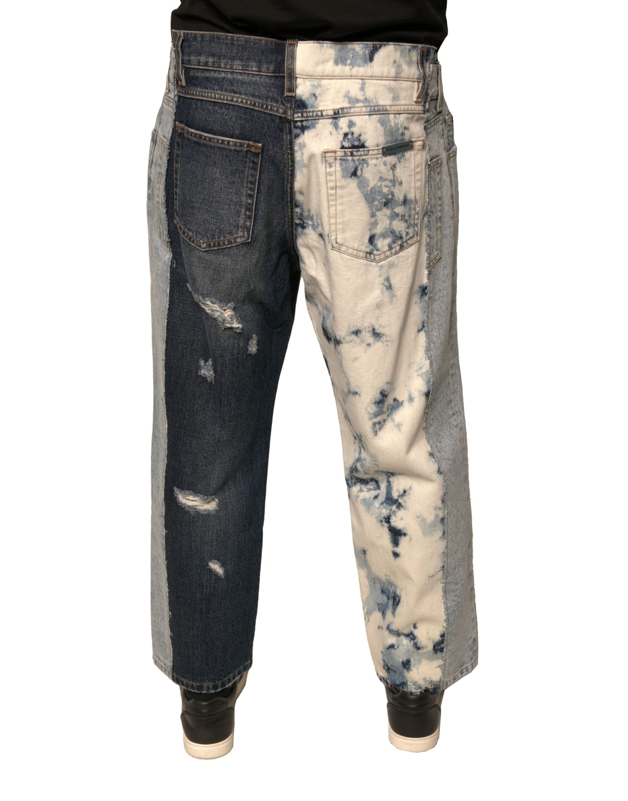 Dolce & Gabbana Multicolor Patchwork Cotton Straight Men Denim Jeans -   -  Dolce & Gabbana.