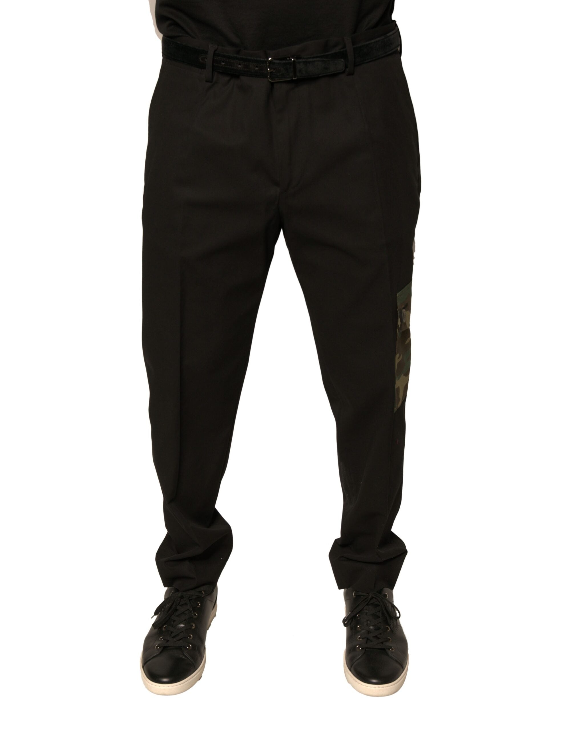 Dolce & Gabbana Black Cotton Men Cargo Casual Pants -   -  Dolce & Gabbana.