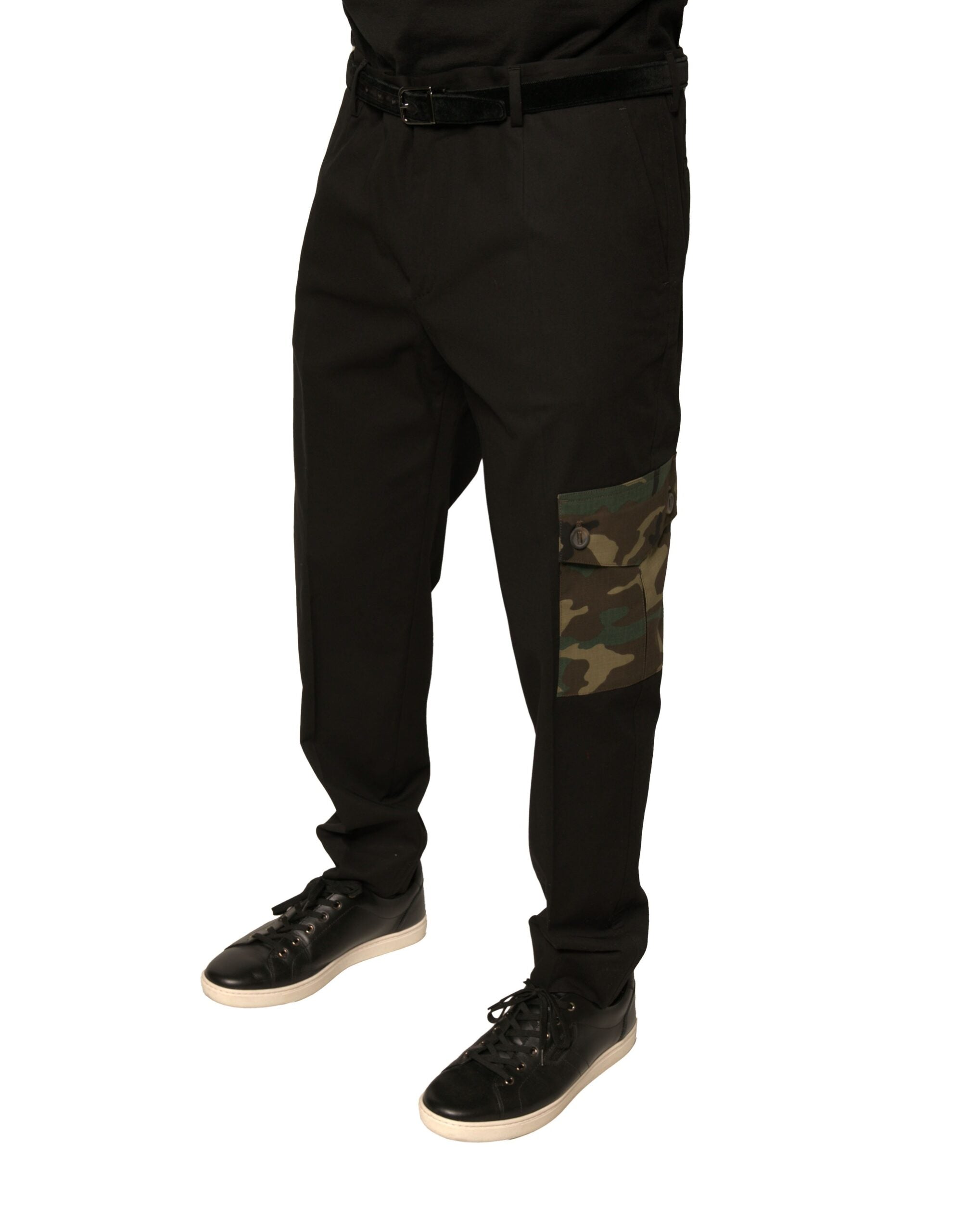 Dolce & Gabbana Black Cotton Men Cargo Casual Pants -   -  Dolce & Gabbana.