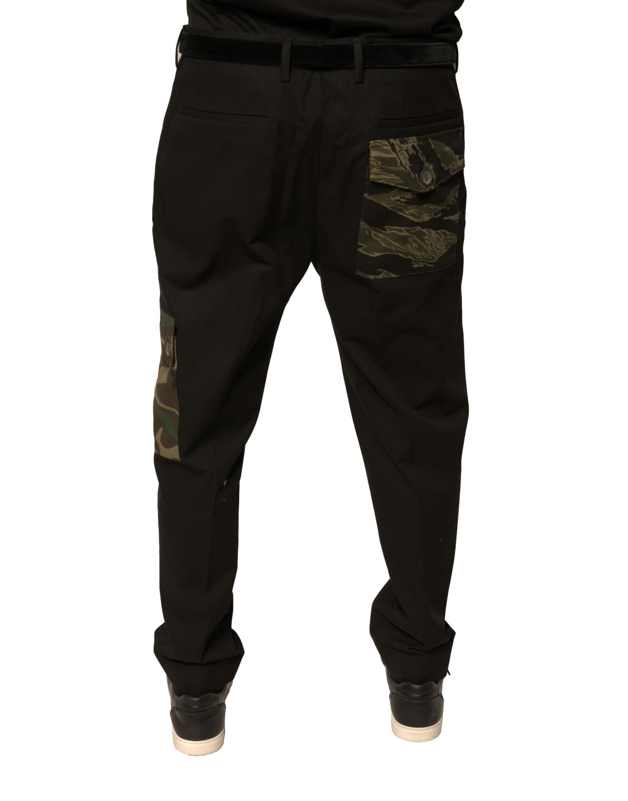 Dolce & Gabbana Black Cotton Men Cargo Casual Pants -   -  Dolce & Gabbana.