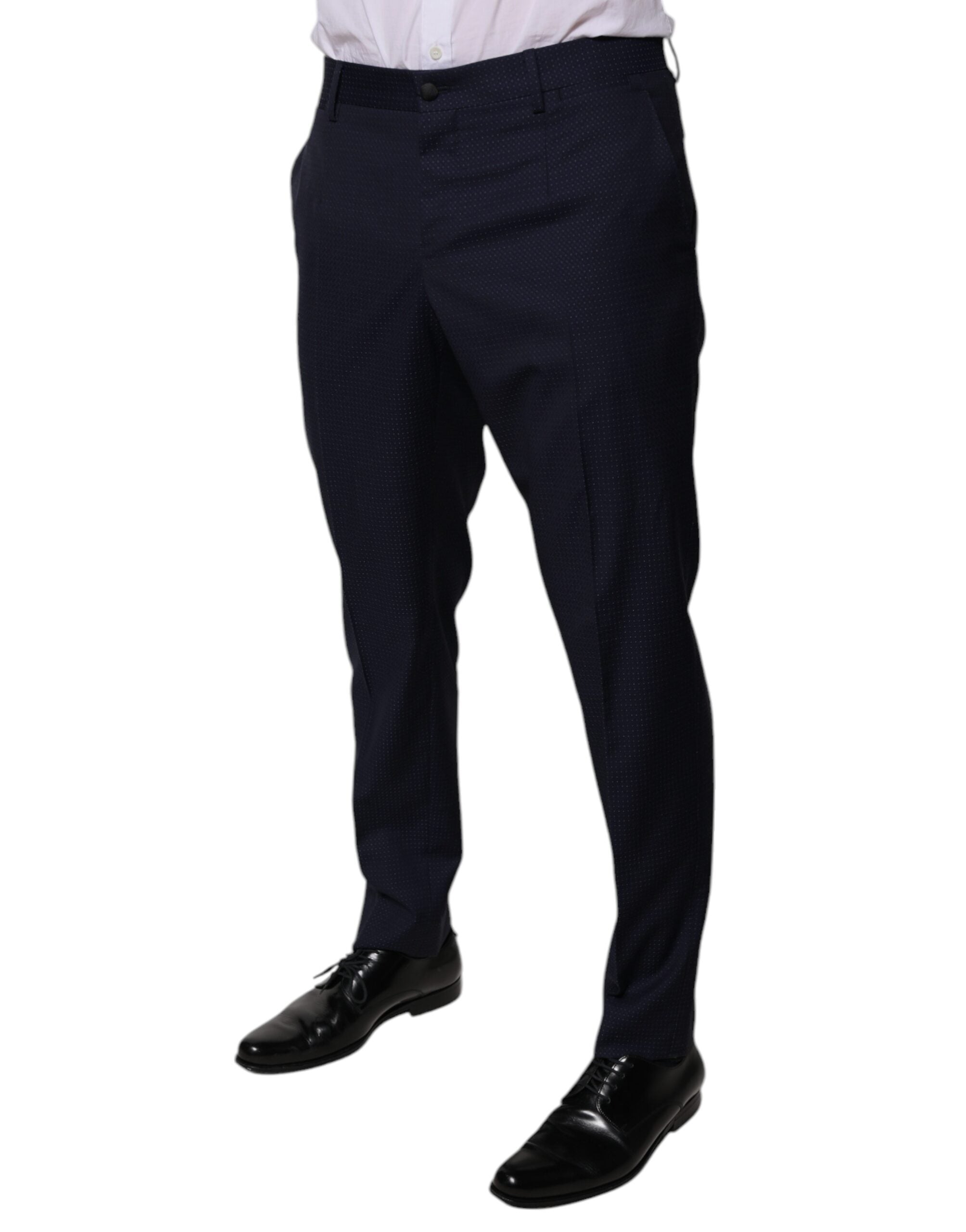 Dolce & Gabbana Dark Blue Cotton Men Dress Pants -   -  Dolce & Gabbana.