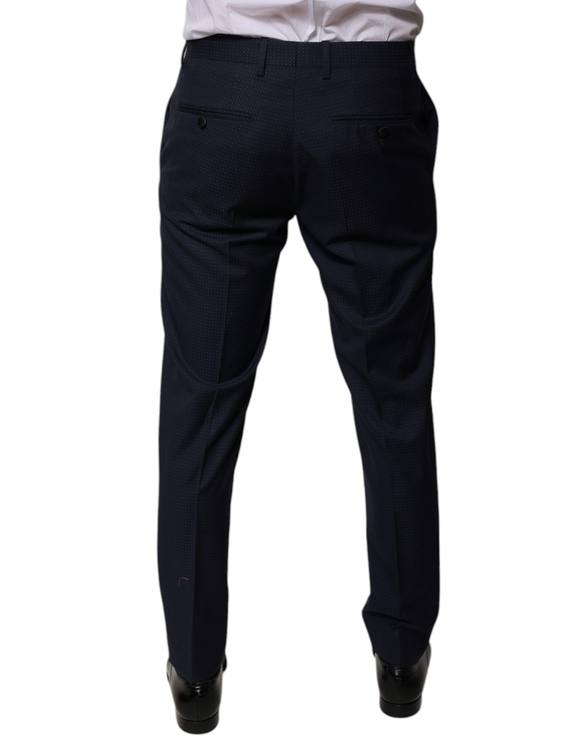 Dolce & Gabbana Dark Blue Cotton Men Dress Pants -   -  Dolce & Gabbana.