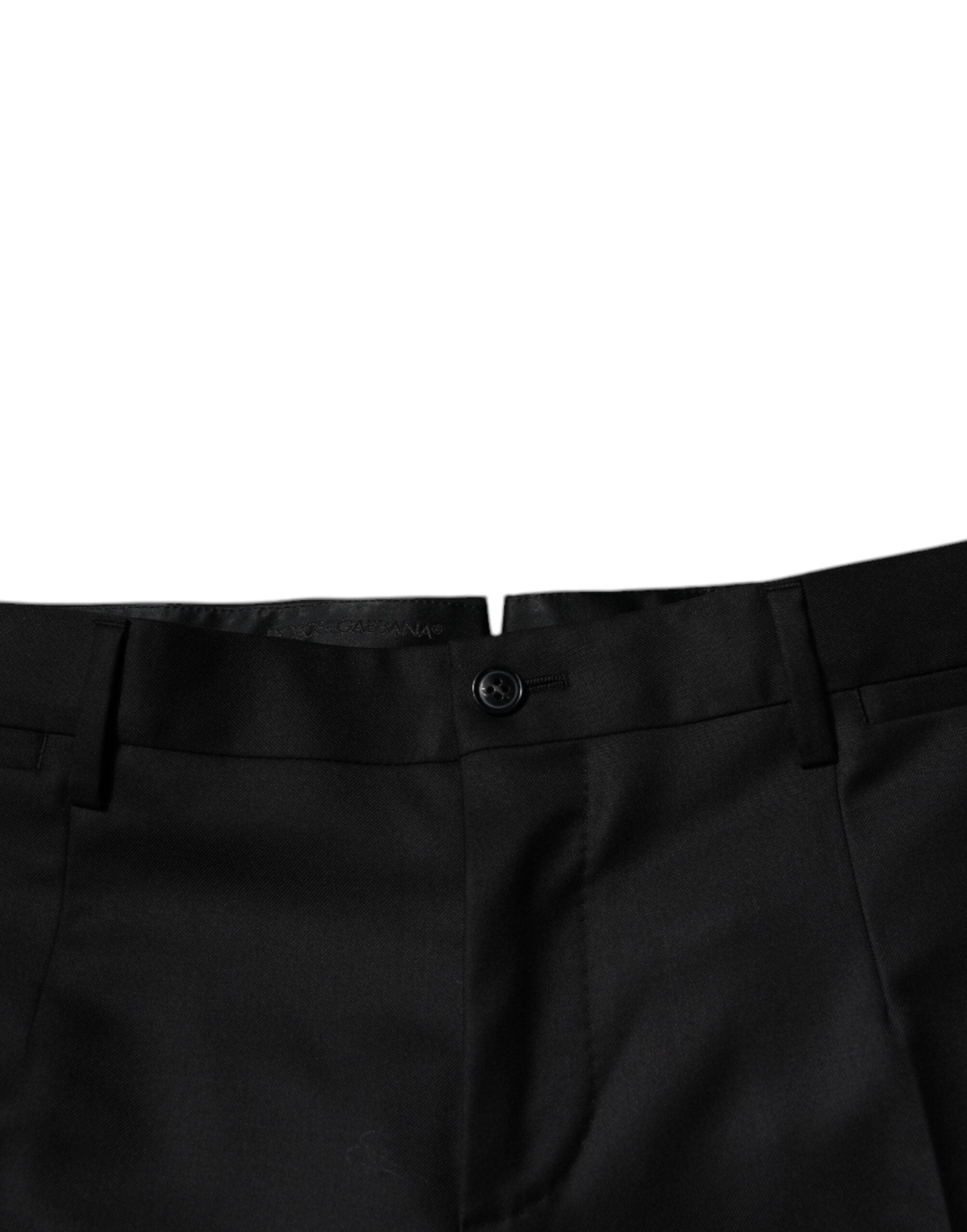 Dolce & Gabbana Black Wool Tapered Formal Dress Pants -   -  Dolce & Gabbana.