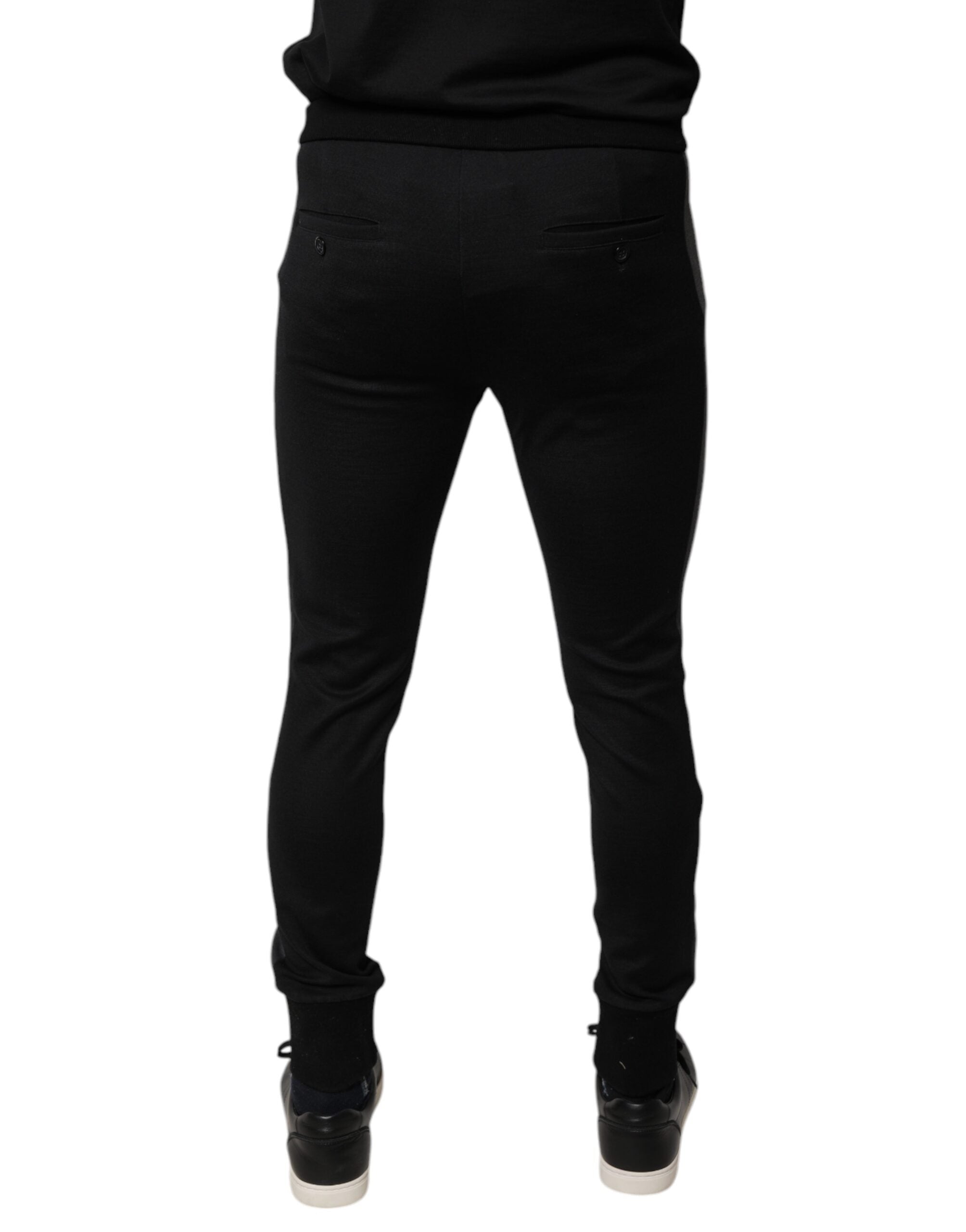 Dolce & Gabbana Black Horseshoe Embellished Wool Slim Fit Pants -   -  Dolce & Gabbana.