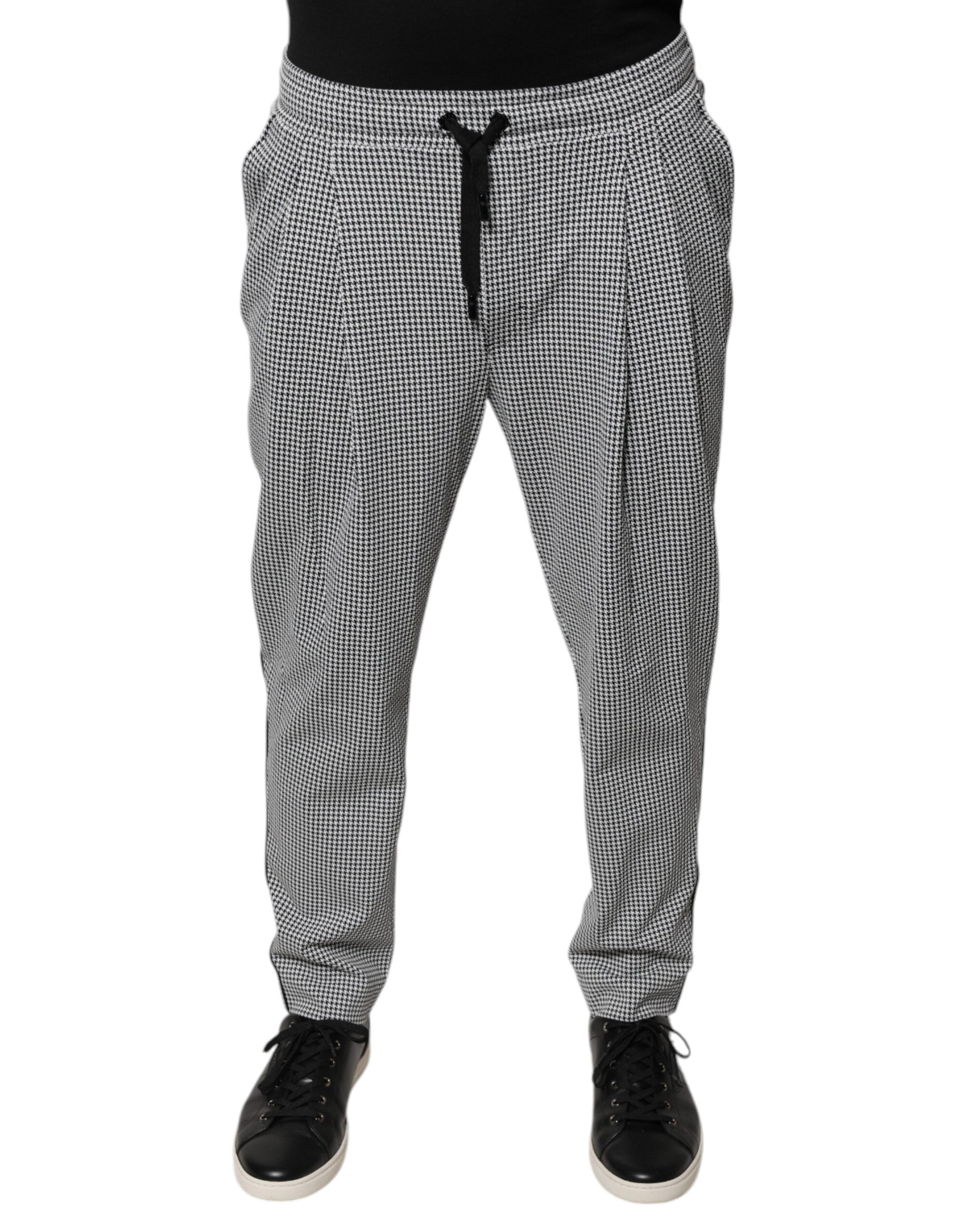 Dolce & Gabbana Black White Houndstooth Skinny Dress Pants -   -  Dolce & Gabbana.