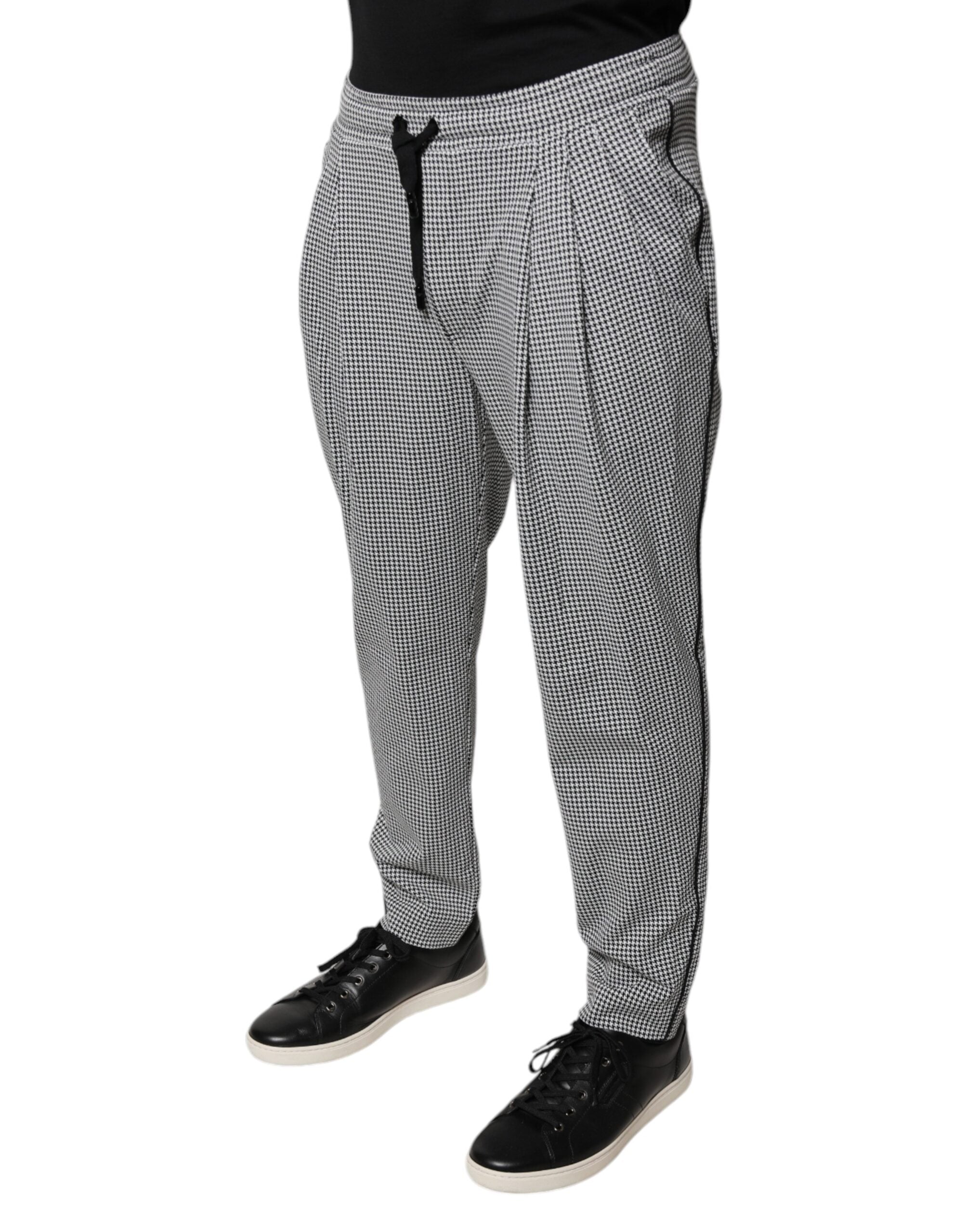 Dolce & Gabbana Black White Houndstooth Skinny Dress Pants -   -  Dolce & Gabbana.