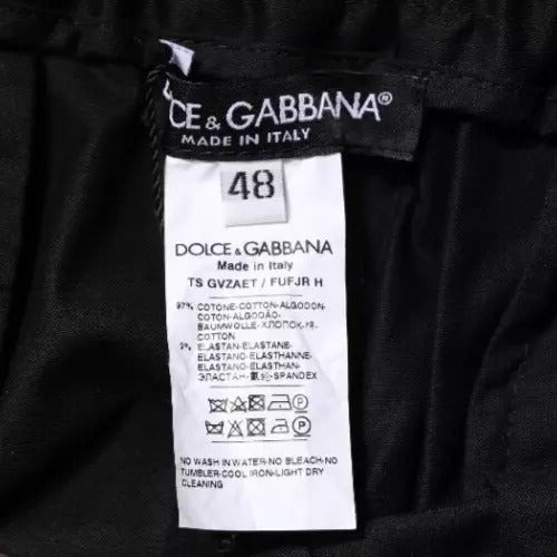 Dolce & Gabbana Black Cotton Stretch Skinny Sweatpants Pants -   -  Dolce & Gabbana.