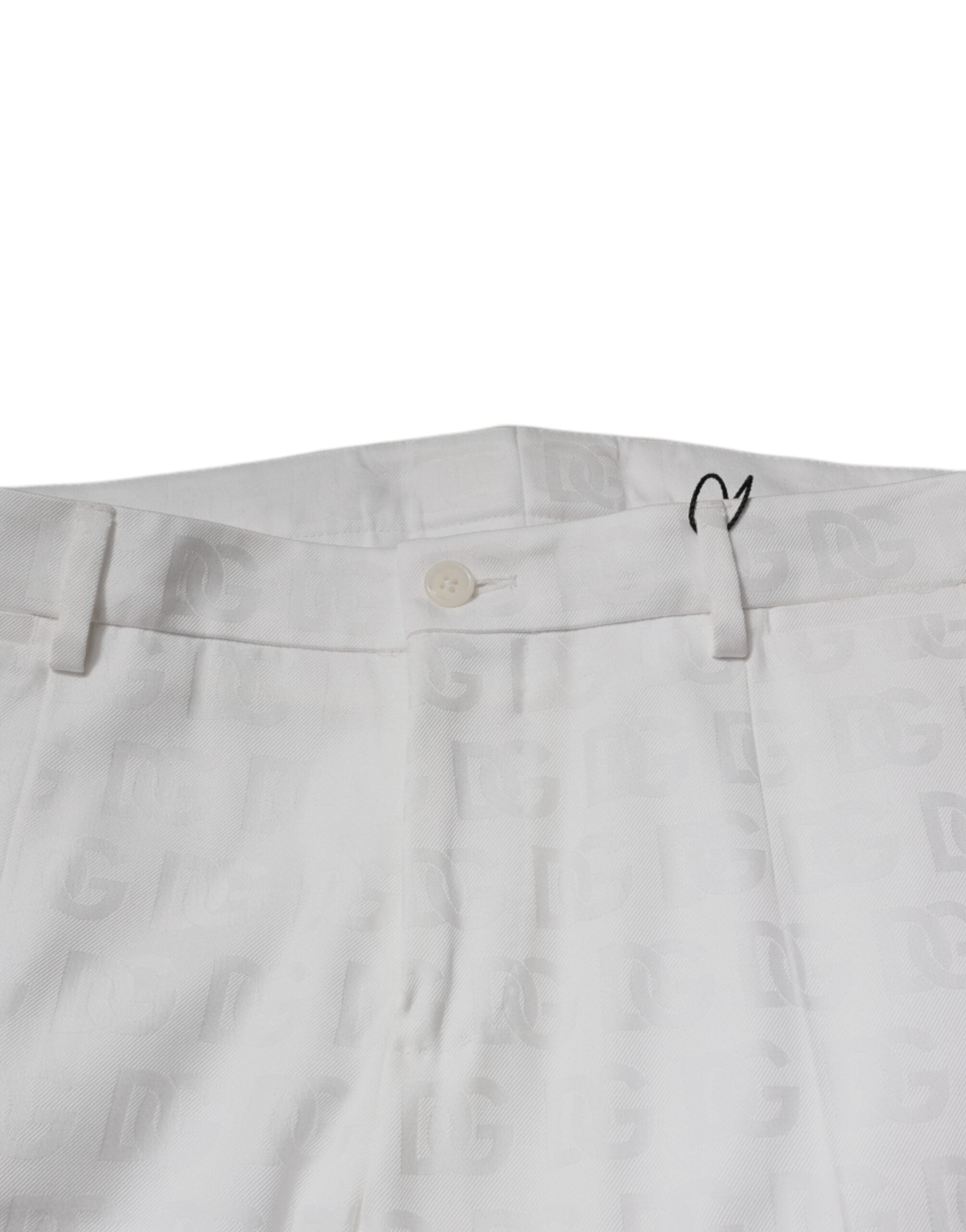 Dolce & Gabbana White Cotton Tapered Formal Dress Pants -   -  Dolce & Gabbana.