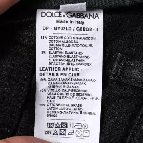 Dolce & Gabbana Black Logo Cotton Stretch Skinny Denim Jeans -   -  Dolce & Gabbana.