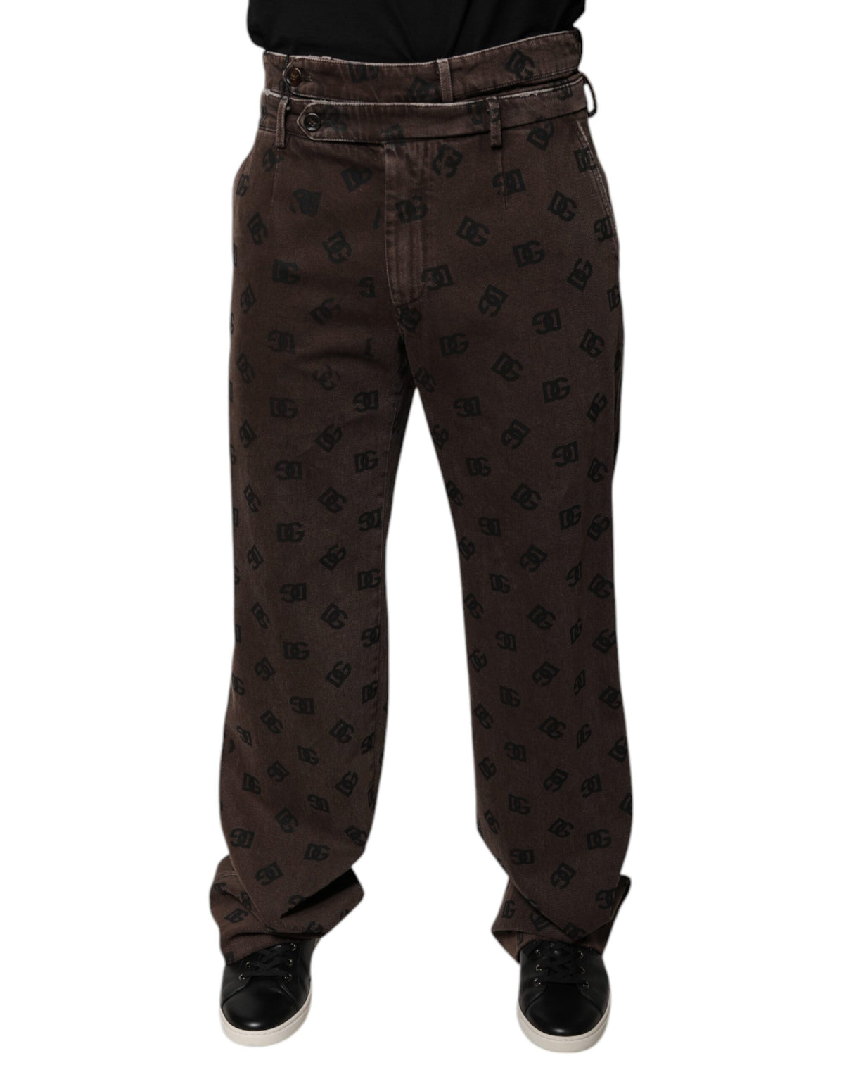 Dolce & Gabbana Brown Logo Cotton Straight Denim Jeans -   -  Dolce & Gabbana.