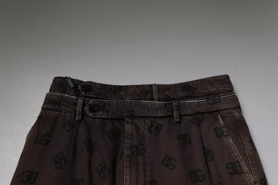Dolce & Gabbana Brown Logo Cotton Straight Denim Jeans -   -  Dolce & Gabbana.