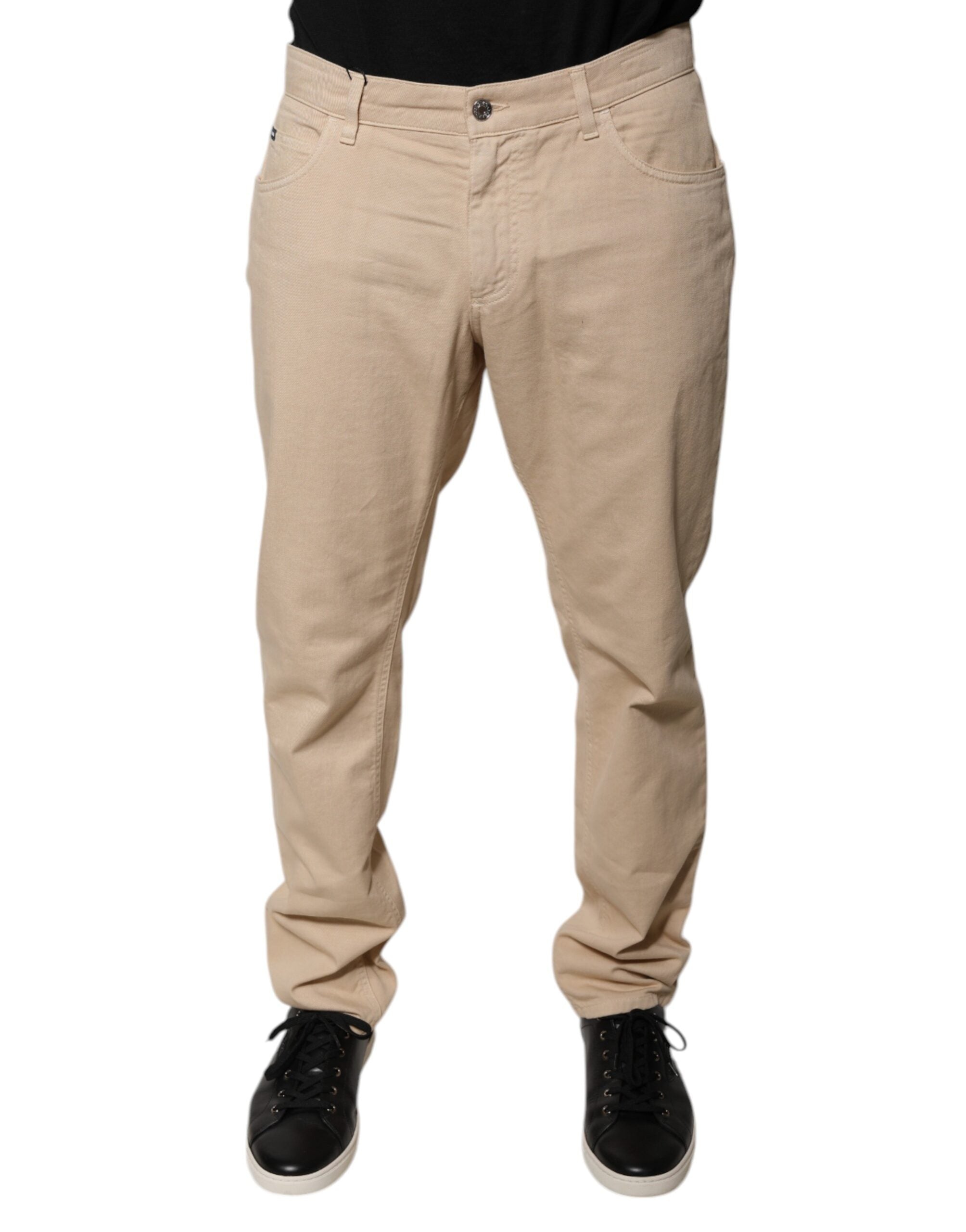 Dolce & Gabbana Beige Cotton Mid Waist Skinny Denim Jeans -   -  Dolce & Gabbana.