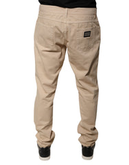 Dolce & Gabbana Beige Cotton Mid Waist Skinny Denim Jeans -   -  Dolce & Gabbana.
