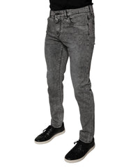Dolce & Gabbana Gray Washed Cotton Skinny Denim Jeans -   -  Dolce & Gabbana.