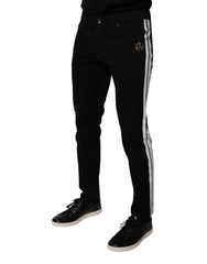 Dolce & Gabbana Black Crown White Lining Skinny Denim Jeans -   -  Dolce & Gabbana.