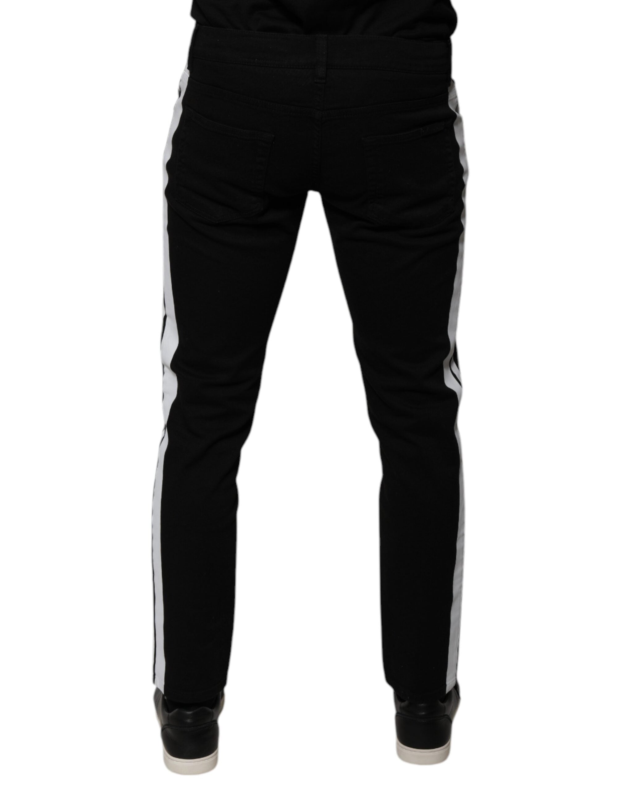 Dolce & Gabbana Black Crown White Lining Skinny Denim Jeans -   -  Dolce & Gabbana.