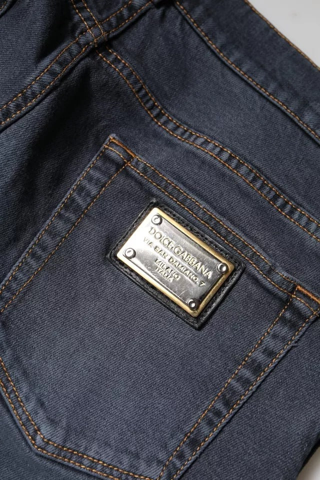 Dolce & Gabbana Dark Gray Cotton Skinny Denim Jeans -   -  Dolce & Gabbana.