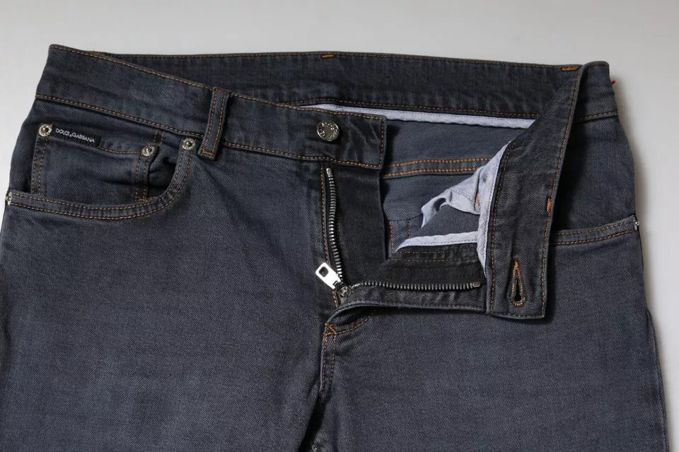 Dolce & Gabbana Dark Gray Cotton Skinny Denim Jeans -   -  Dolce & Gabbana.