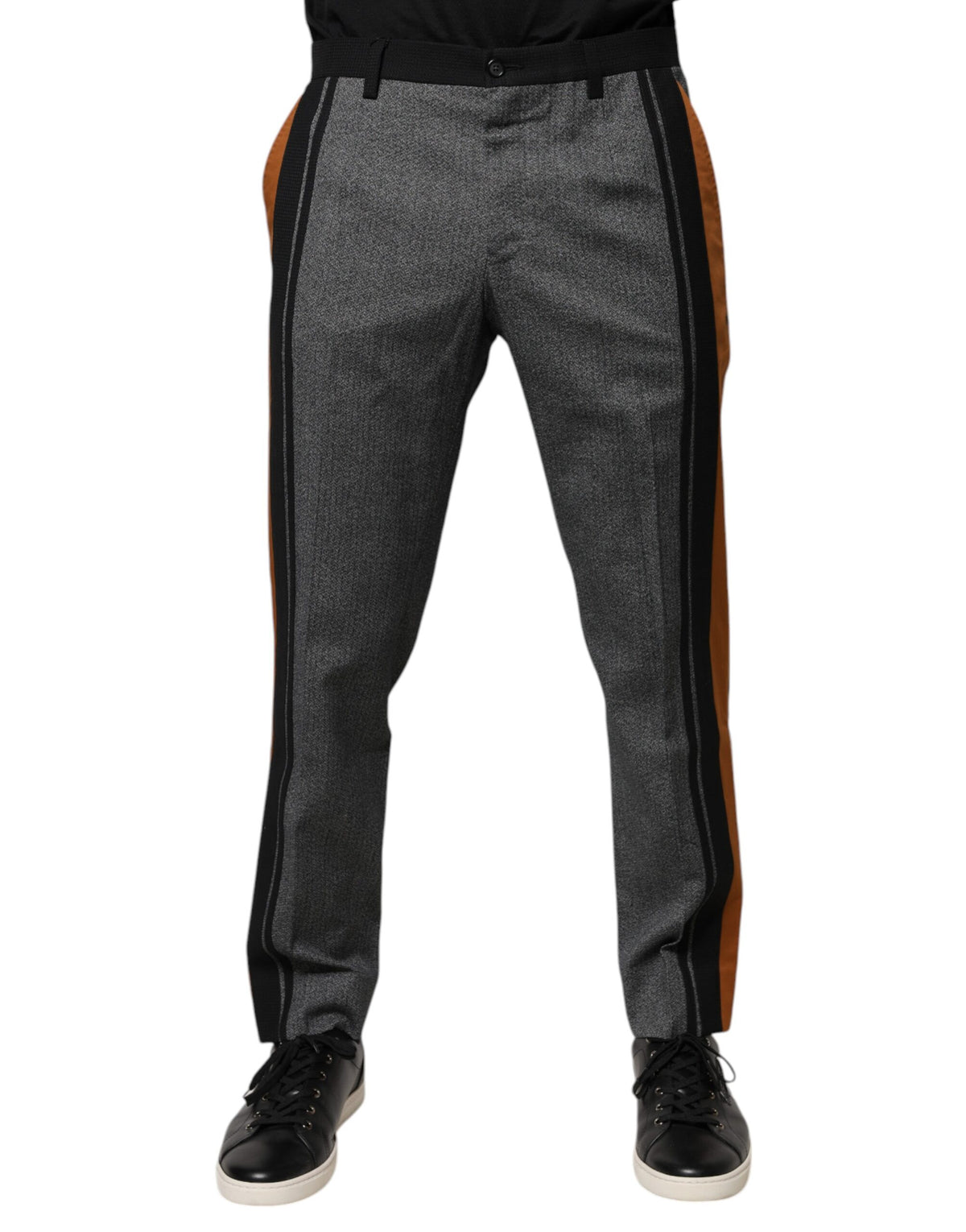 Dolce & Gabbana Multicolor Cotton Tapered Dress Formal Pants -   -  Dolce & Gabbana.