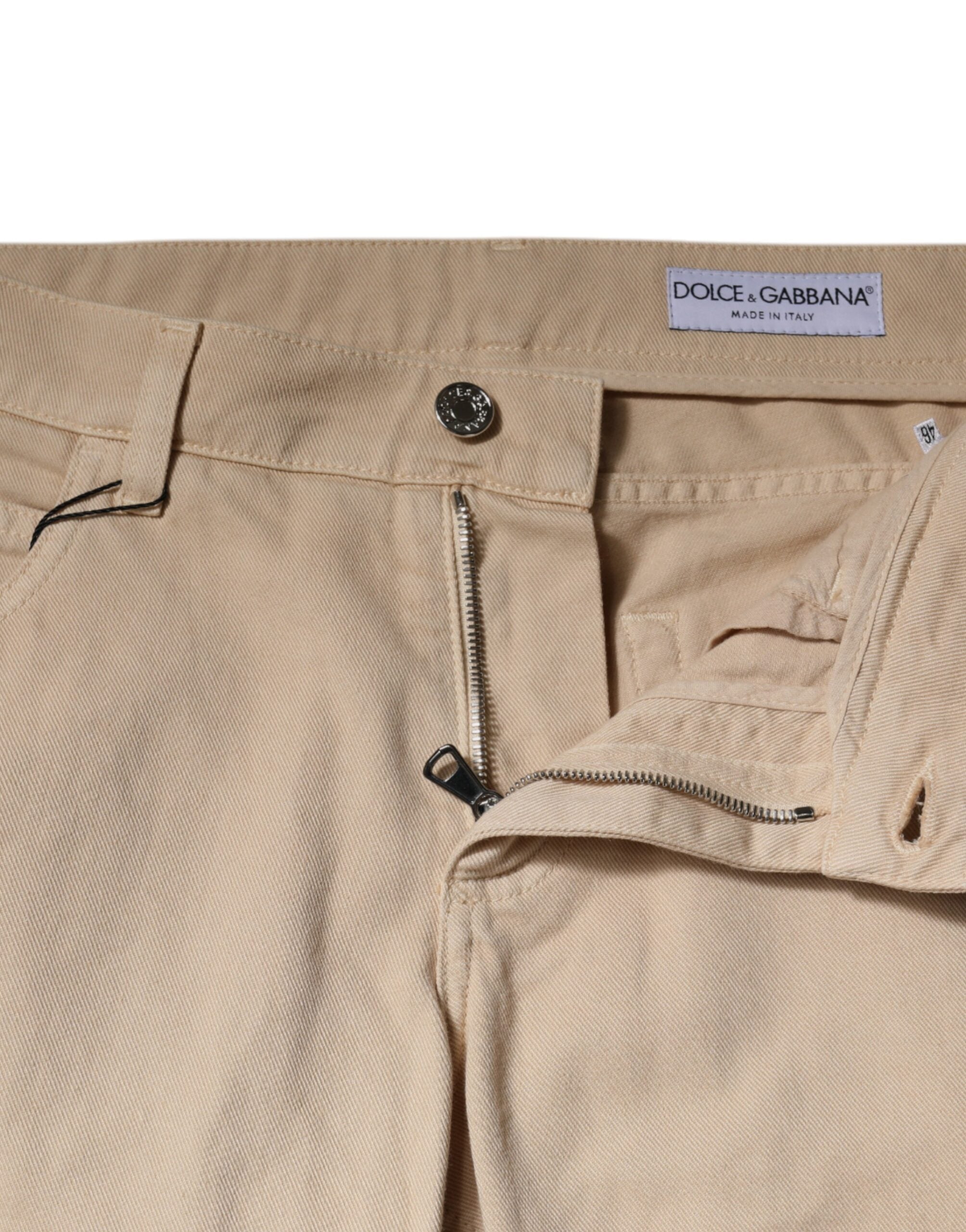 Dolce & Gabbana Beige Cotton Stretch Regular Men Denim Jeans -   -  Dolce & Gabbana.