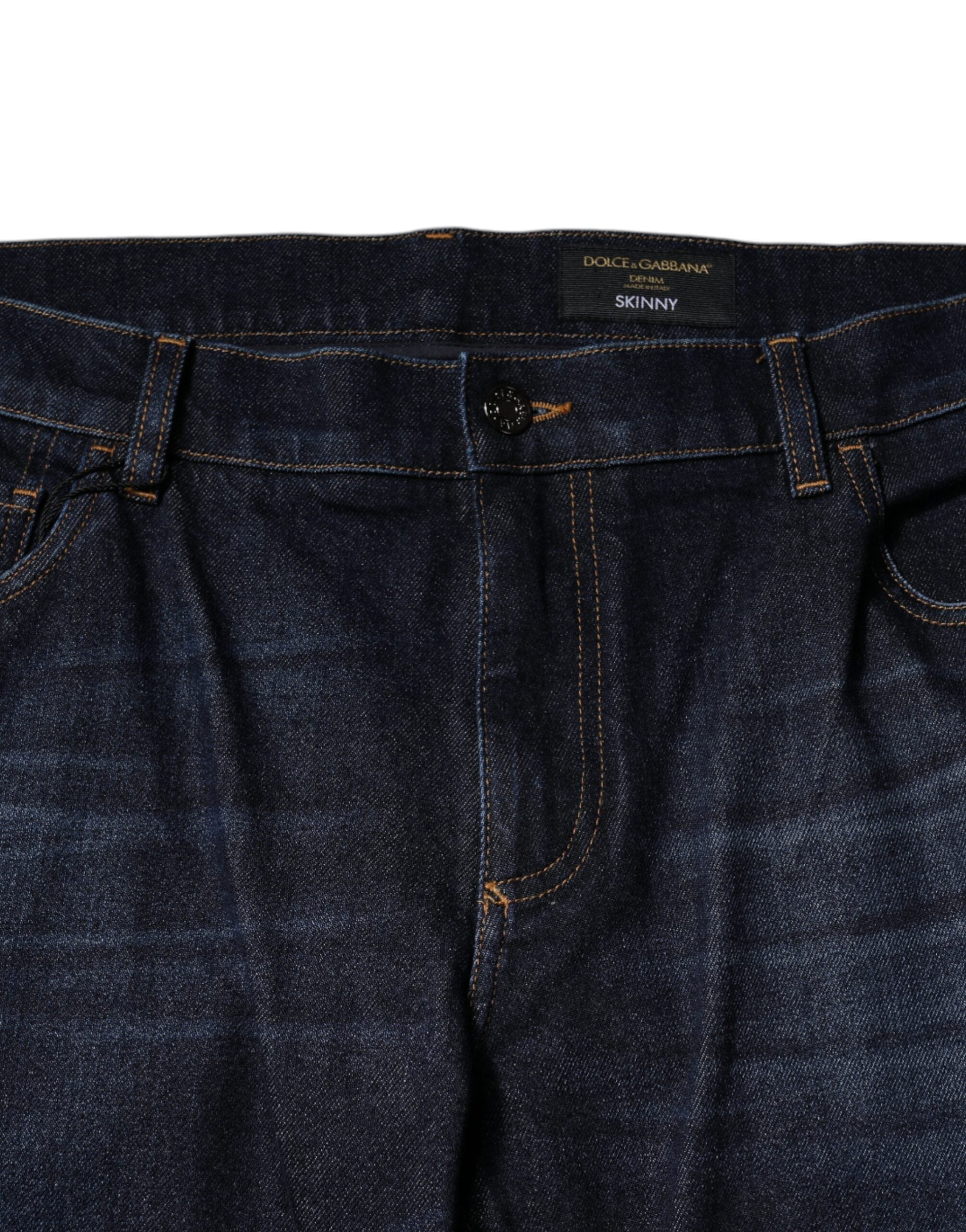 Dolce & Gabbana Dark Blue Cotton Skinny Denim Jeans -   -  Dolce & Gabbana.
