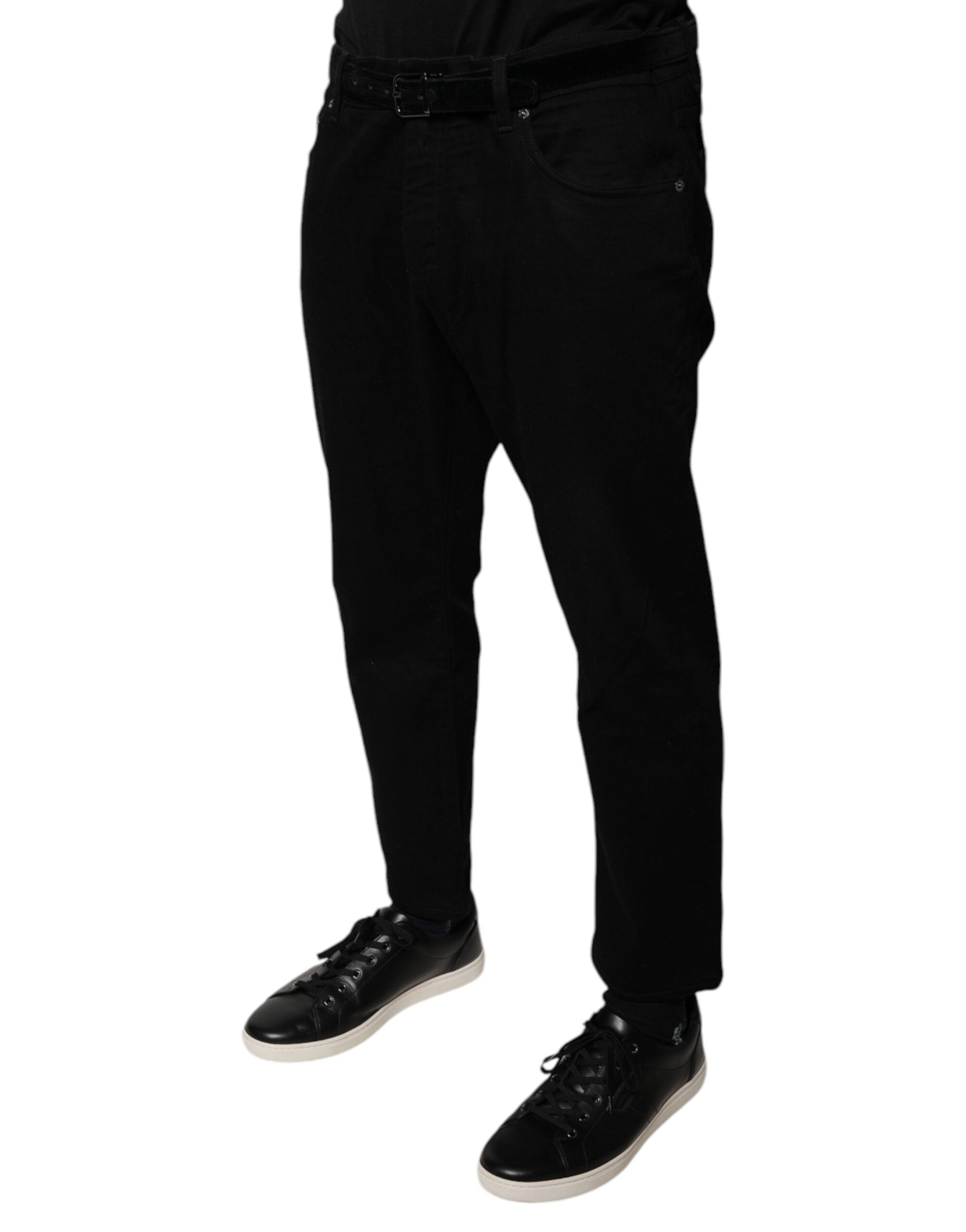 Dolce & Gabbana Black Cotton Stretch Logo Skinny Denim Jeans -   -  Dolce & Gabbana.
