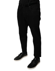 Dolce & Gabbana Black Cotton Stretch Logo Skinny Denim Jeans -   -  Dolce & Gabbana.