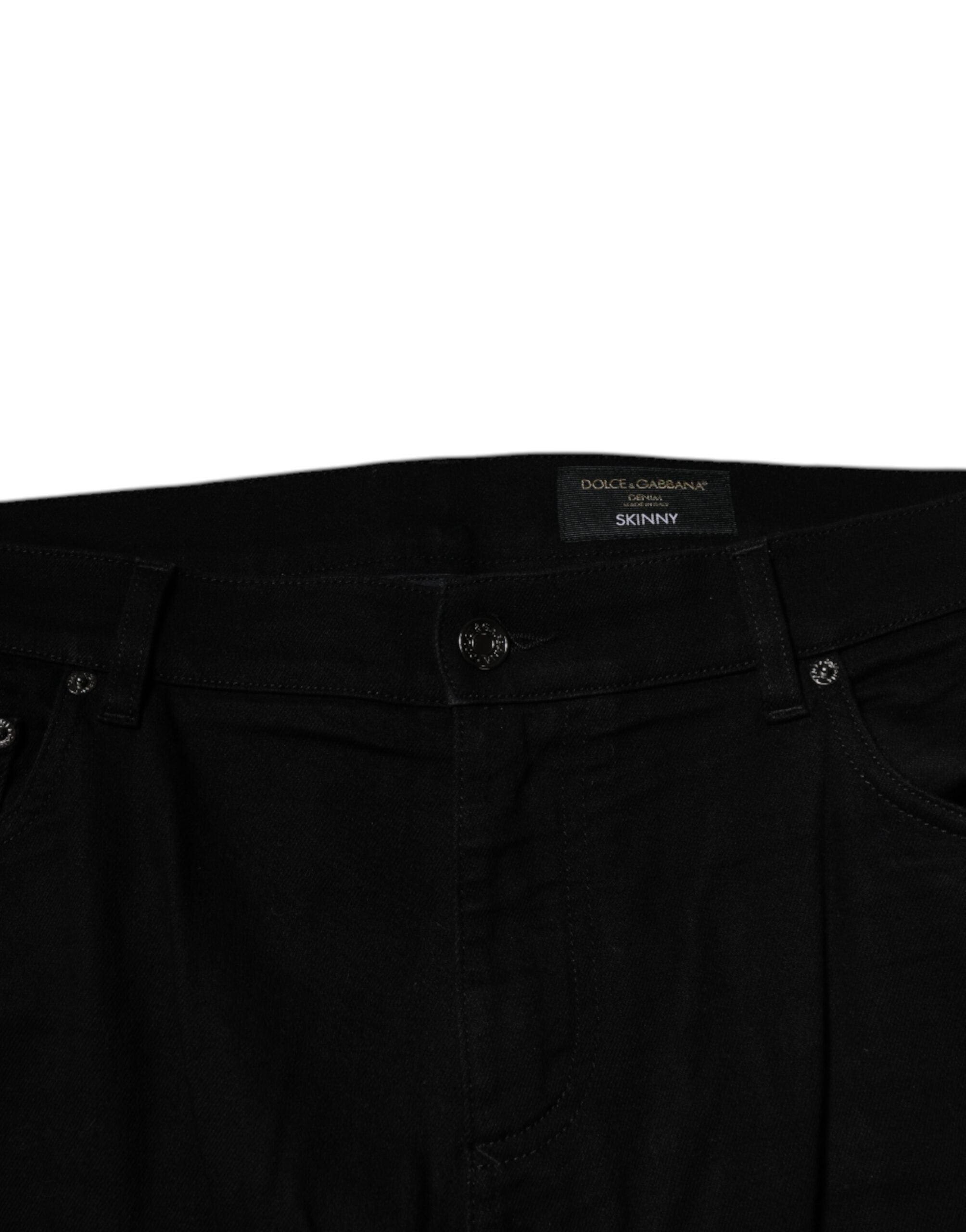 Dolce & Gabbana Black Cotton Stretch Logo Skinny Denim Jeans -   -  Dolce & Gabbana.