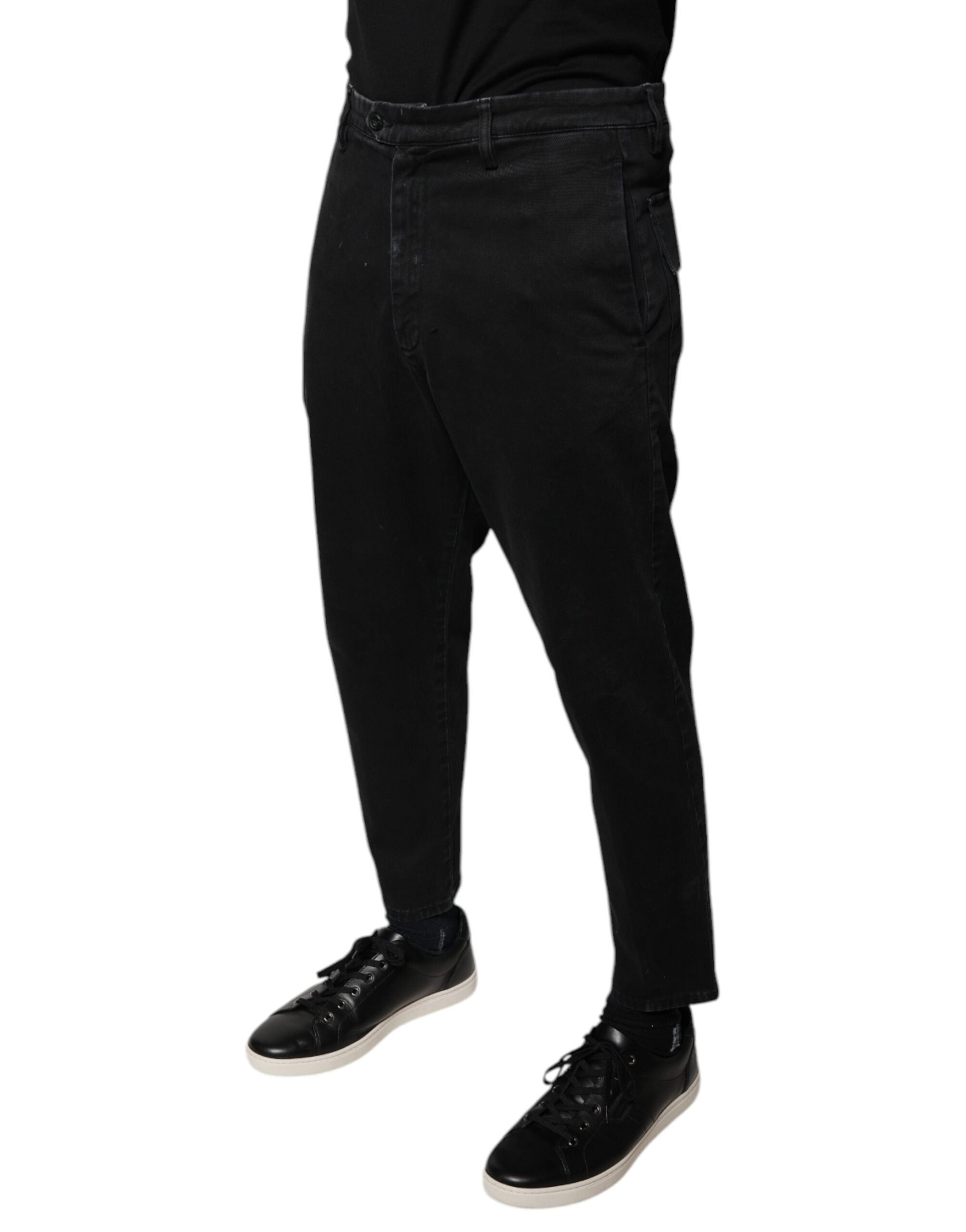 Dolce & Gabbana Black HOUSTON Men Cropped Denim Jeans -   -  Dolce & Gabbana.
