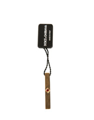 Dolce & Gabbana Gold Tone Brass Crystal Branded Tie Clip Bar -   -  Dolce & Gabbana.