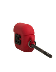 Dolce & Gabbana Red Silicone Rubber Logo Embossed Airpods Case -   -  Dolce & Gabbana.