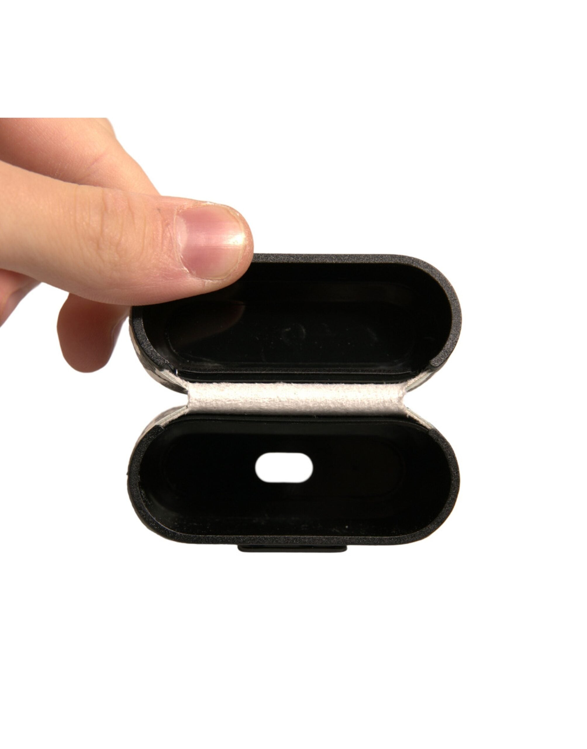 Dolce & Gabbana Black White Leather Scribble Embossed Logo Airpods Case -   -  Dolce & Gabbana.