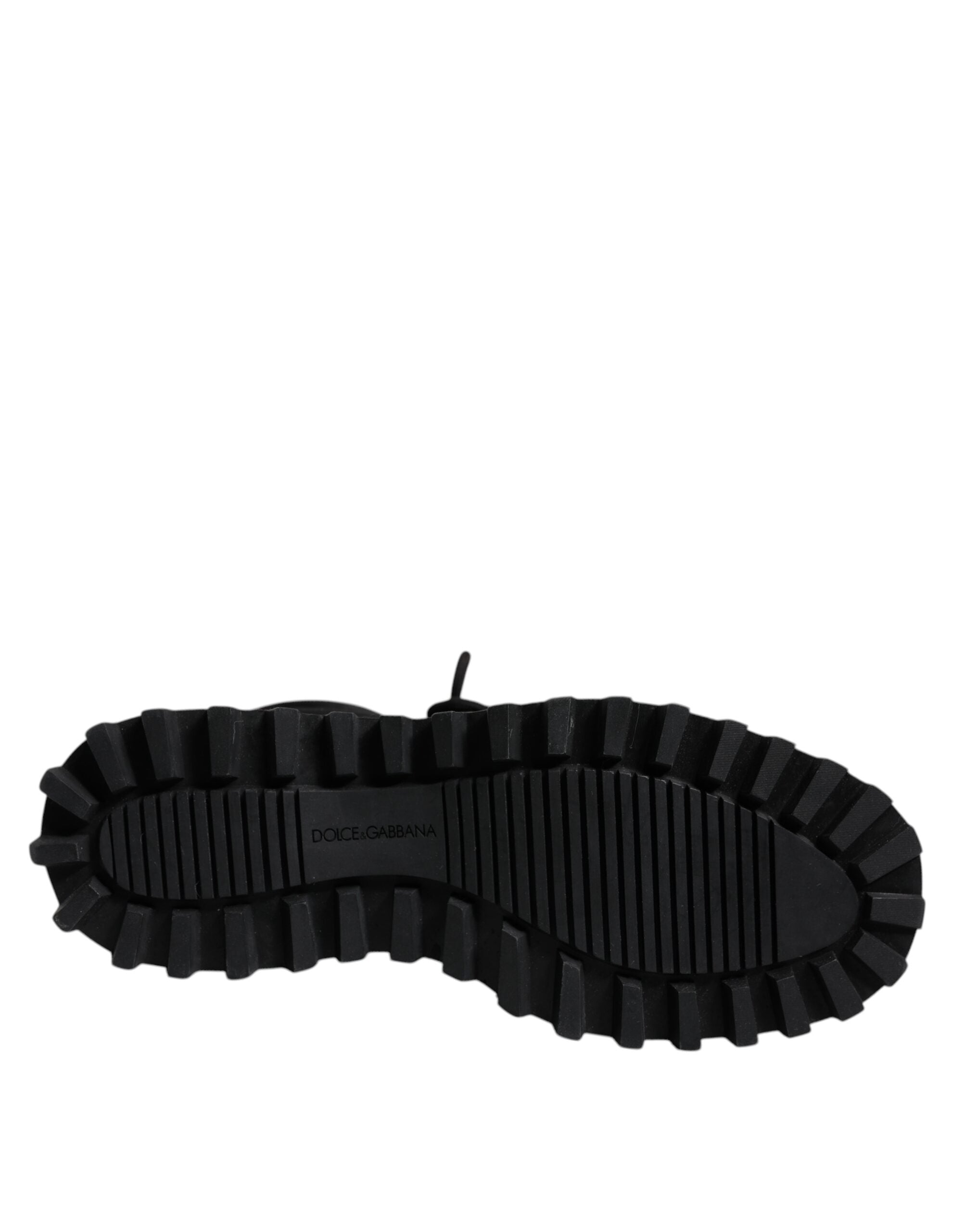 Dolce & Gabbana Black Padded Mid Calf Lace Up Boots Shoes -   -  Dolce & Gabbana.
