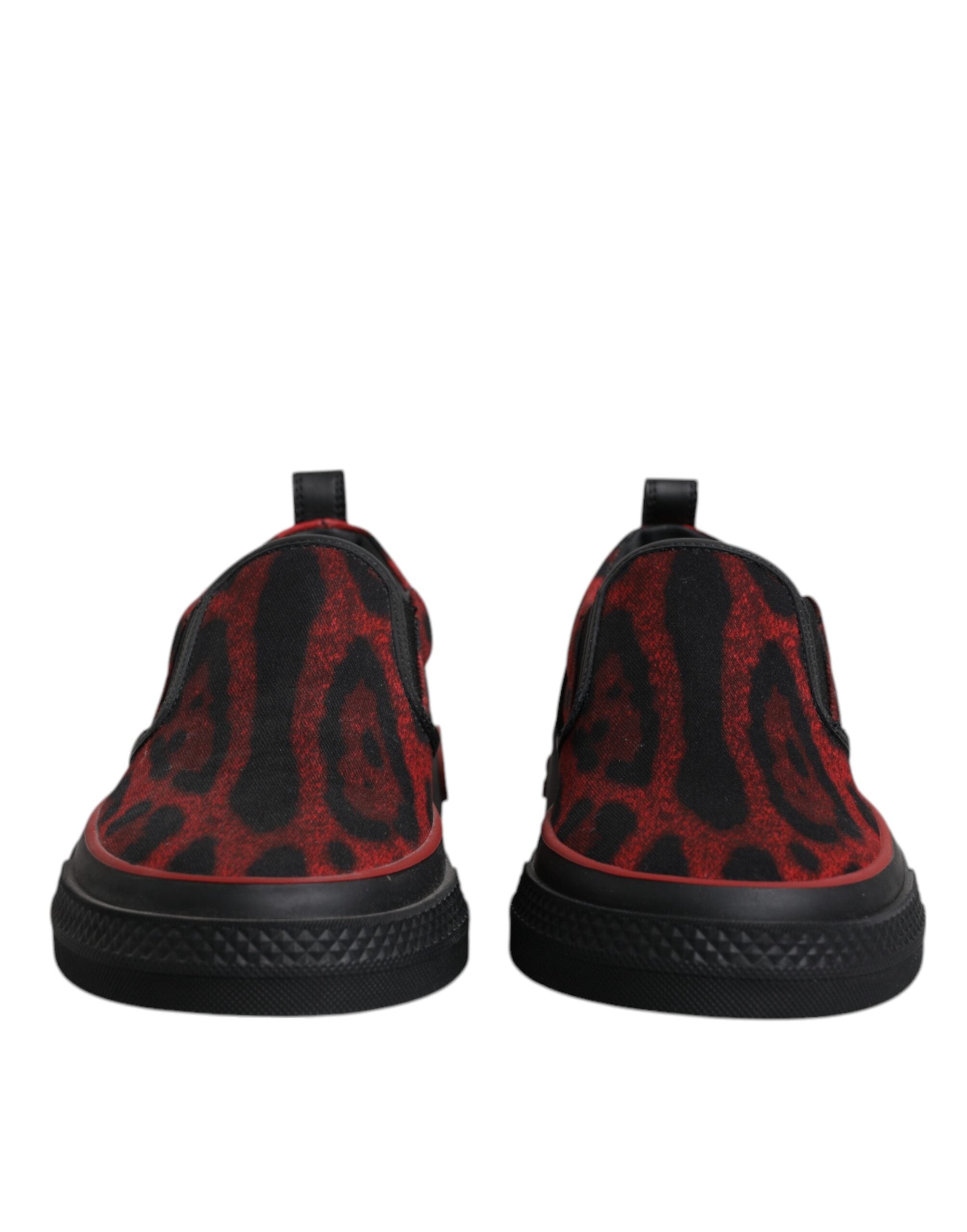 Dolce & Gabbana Red Black Leopard Cotton Men Low Top Sneakers Shoes -   -  Dolce & Gabbana.