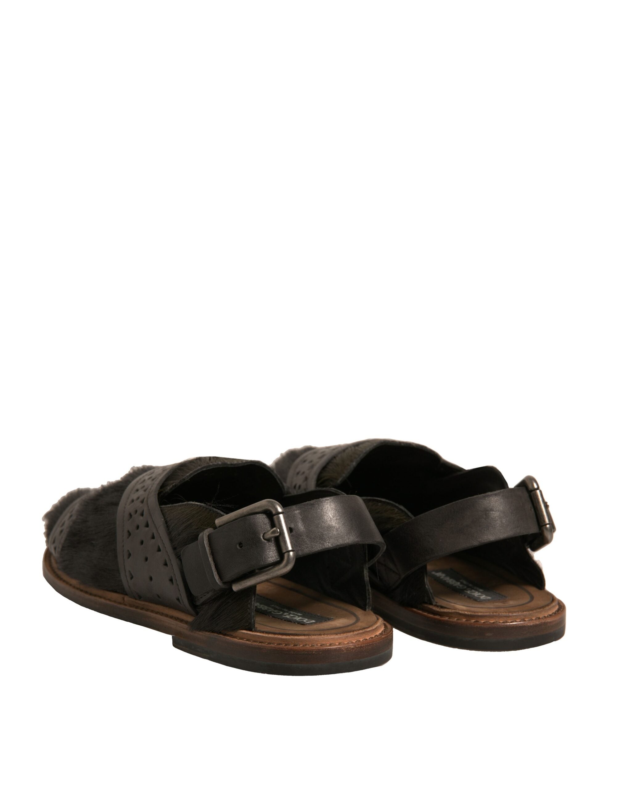 Dolce & Gabbana Green Gazelle Hair Leather Flats Sandals Shoes -   -  Dolce & Gabbana.