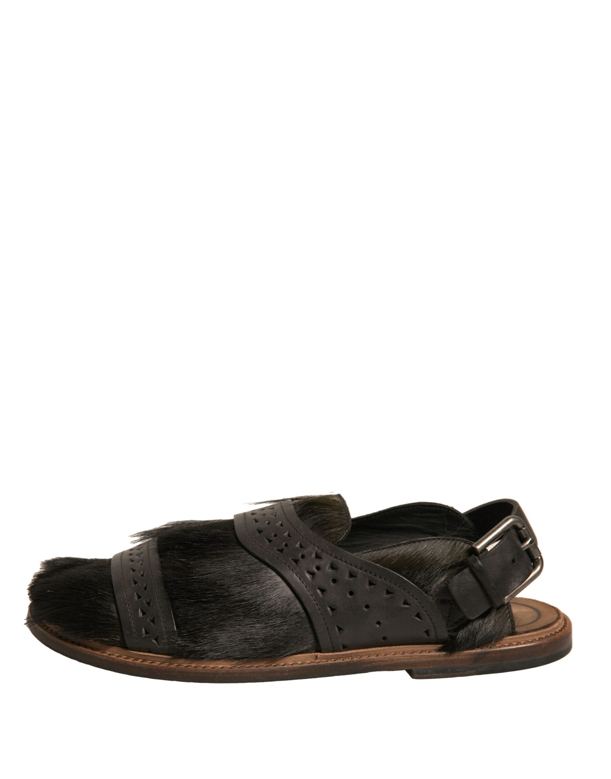 Dolce & Gabbana Green Gazelle Hair Leather Flats Sandals Shoes -   -  Dolce & Gabbana.