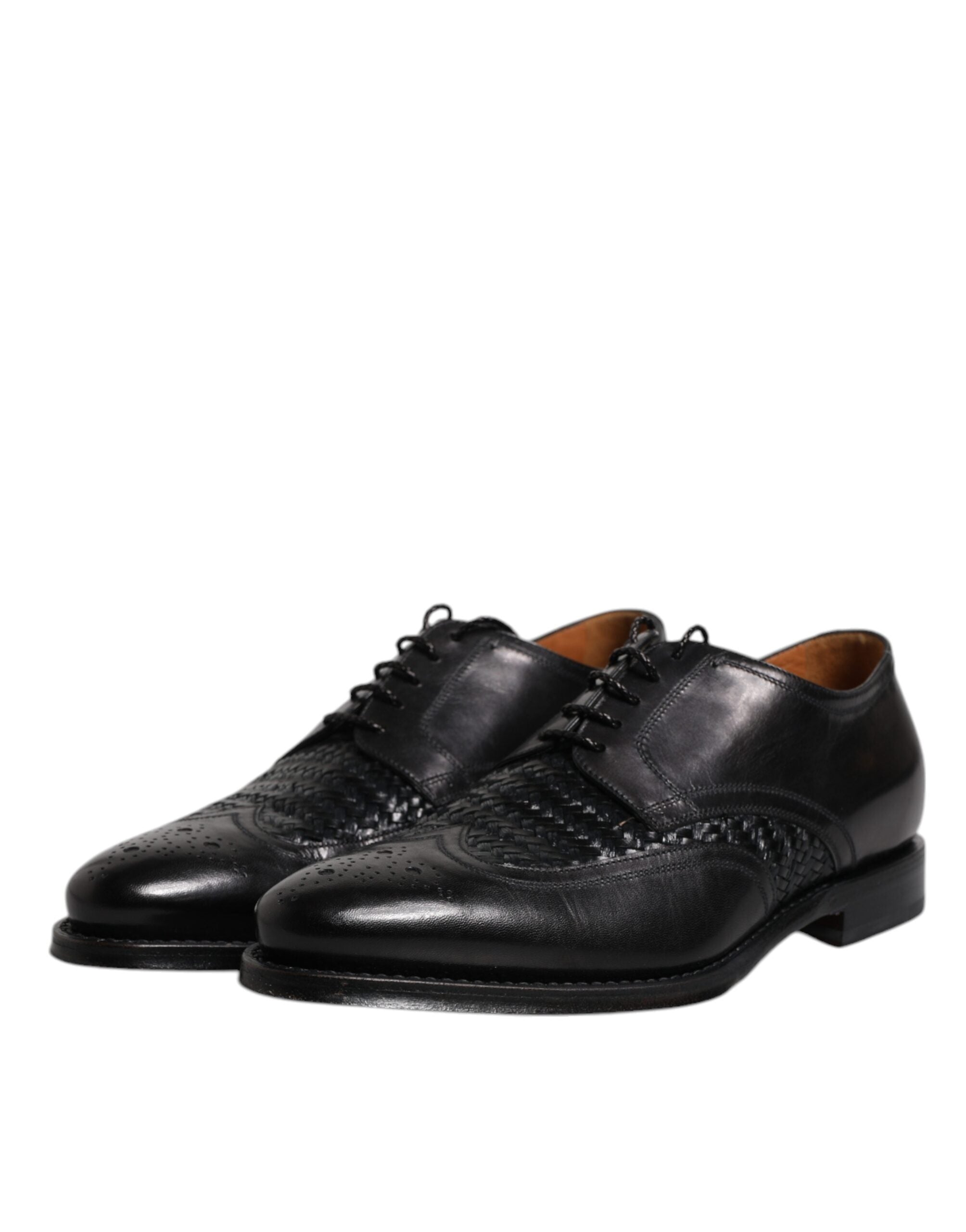 Dolce & Gabbana Black Leather Derby Wingtip Lace Up Formal Dress Shoes -   -  Dolce & Gabbana.