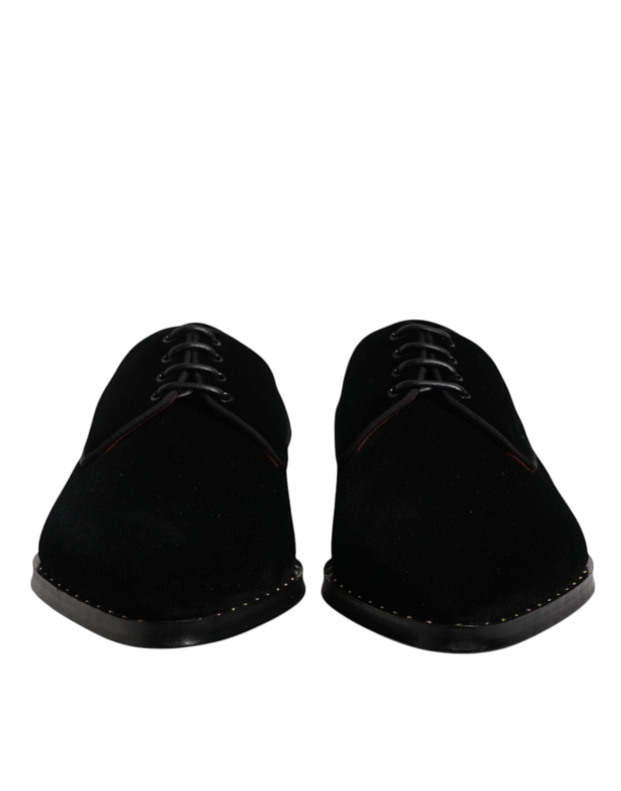 Dolce & Gabbana Black Velvet Cotton Lace Up Derby Shoes -   -  Dolce & Gabbana.