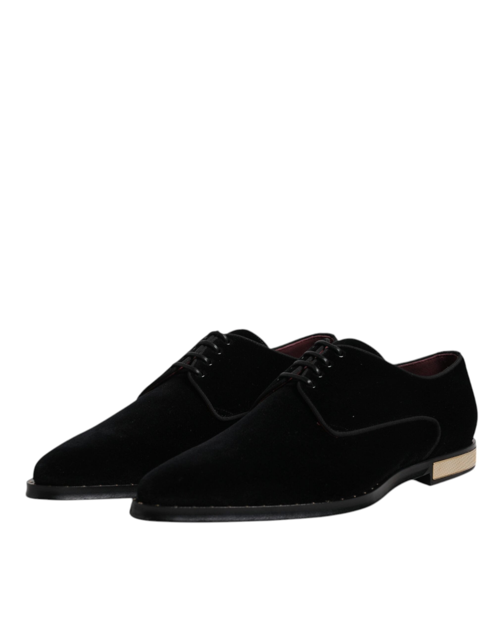 Dolce & Gabbana Black Velvet Cotton Lace Up Derby Shoes -   -  Dolce & Gabbana.