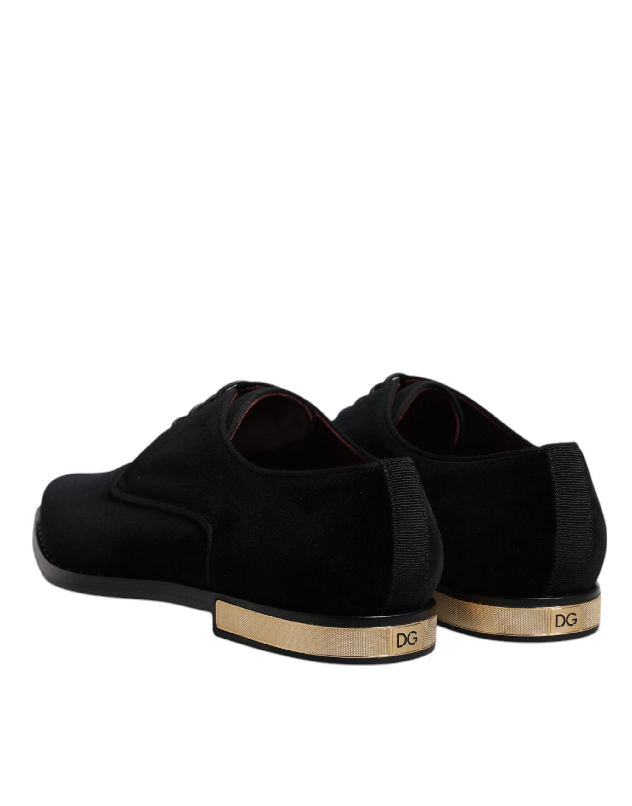 Dolce & Gabbana Black Velvet Cotton Lace Up Derby Shoes -   -  Dolce & Gabbana.