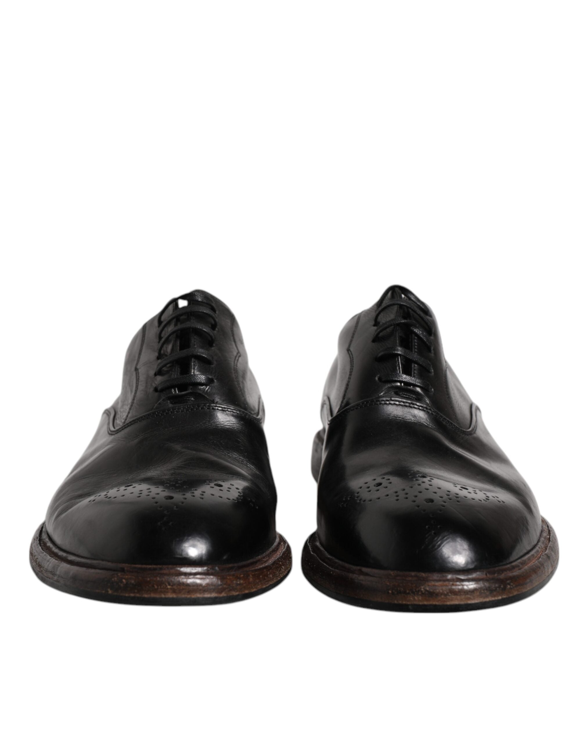 Dolce & Gabbana Black Leather Lace Up Men Derby Formal Shoes -   -  Dolce & Gabbana.