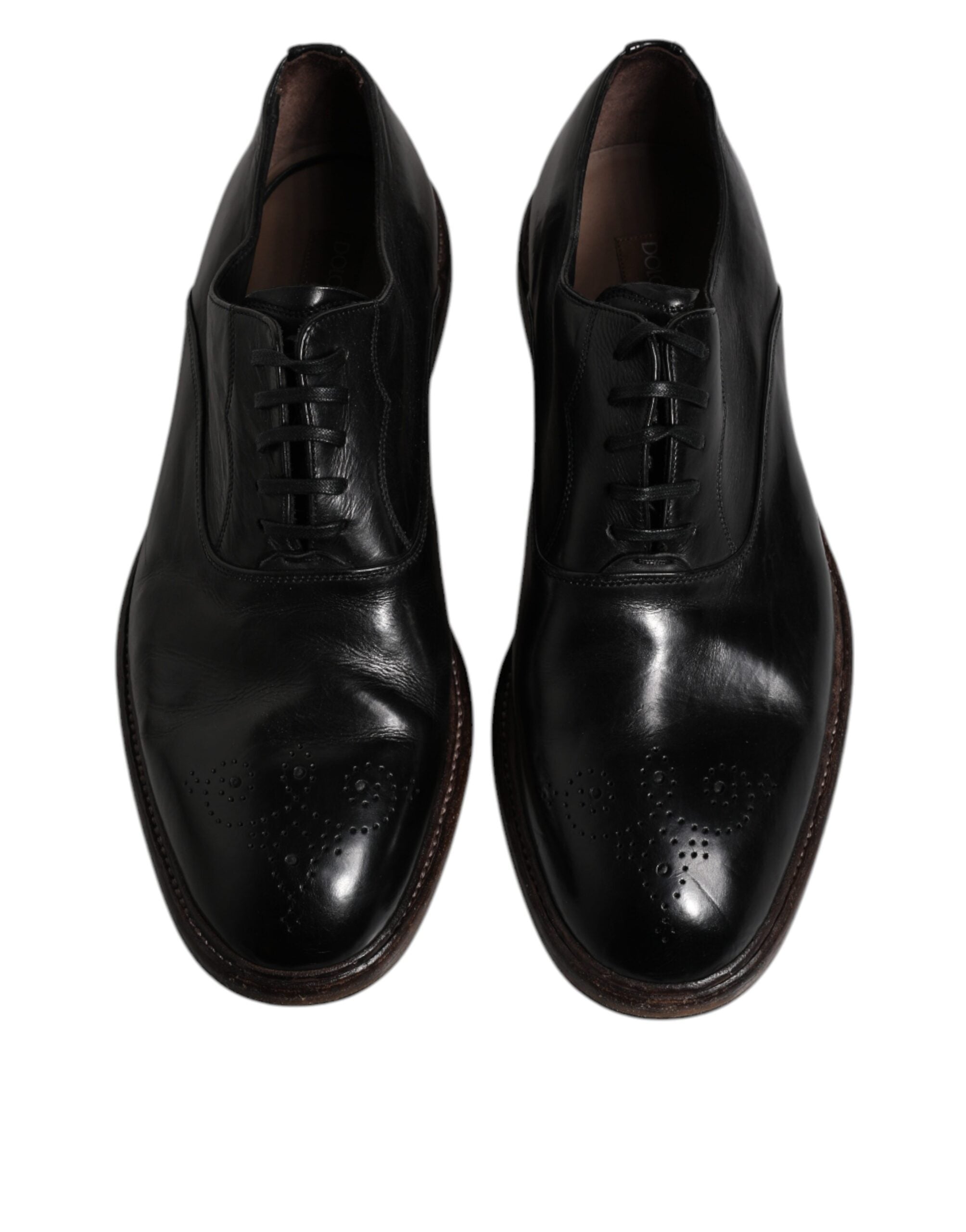 Dolce & Gabbana Black Leather Lace Up Men Derby Formal Shoes -   -  Dolce & Gabbana.