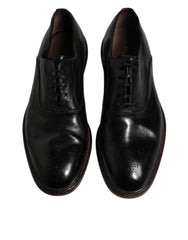 Dolce & Gabbana Black Leather Lace Up Men Derby Formal Shoes -   -  Dolce & Gabbana.