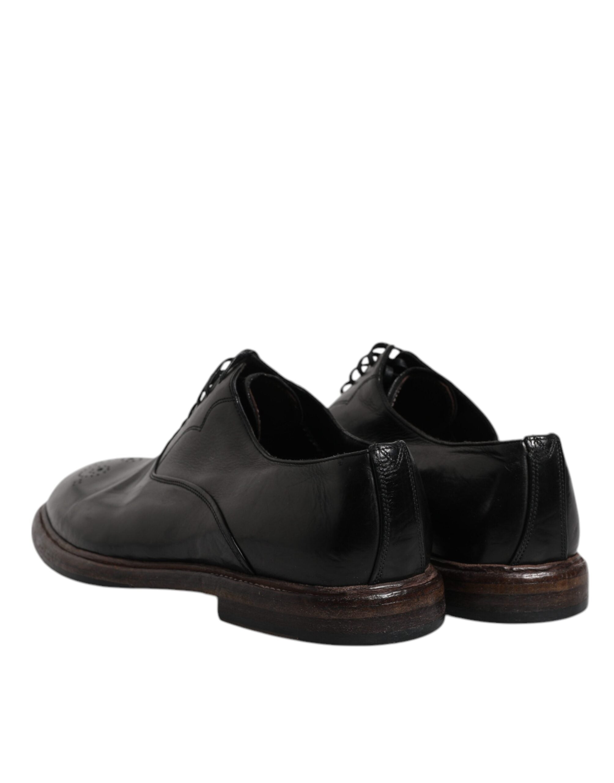 Dolce & Gabbana Black Leather Lace Up Men Derby Formal Shoes -   -  Dolce & Gabbana.