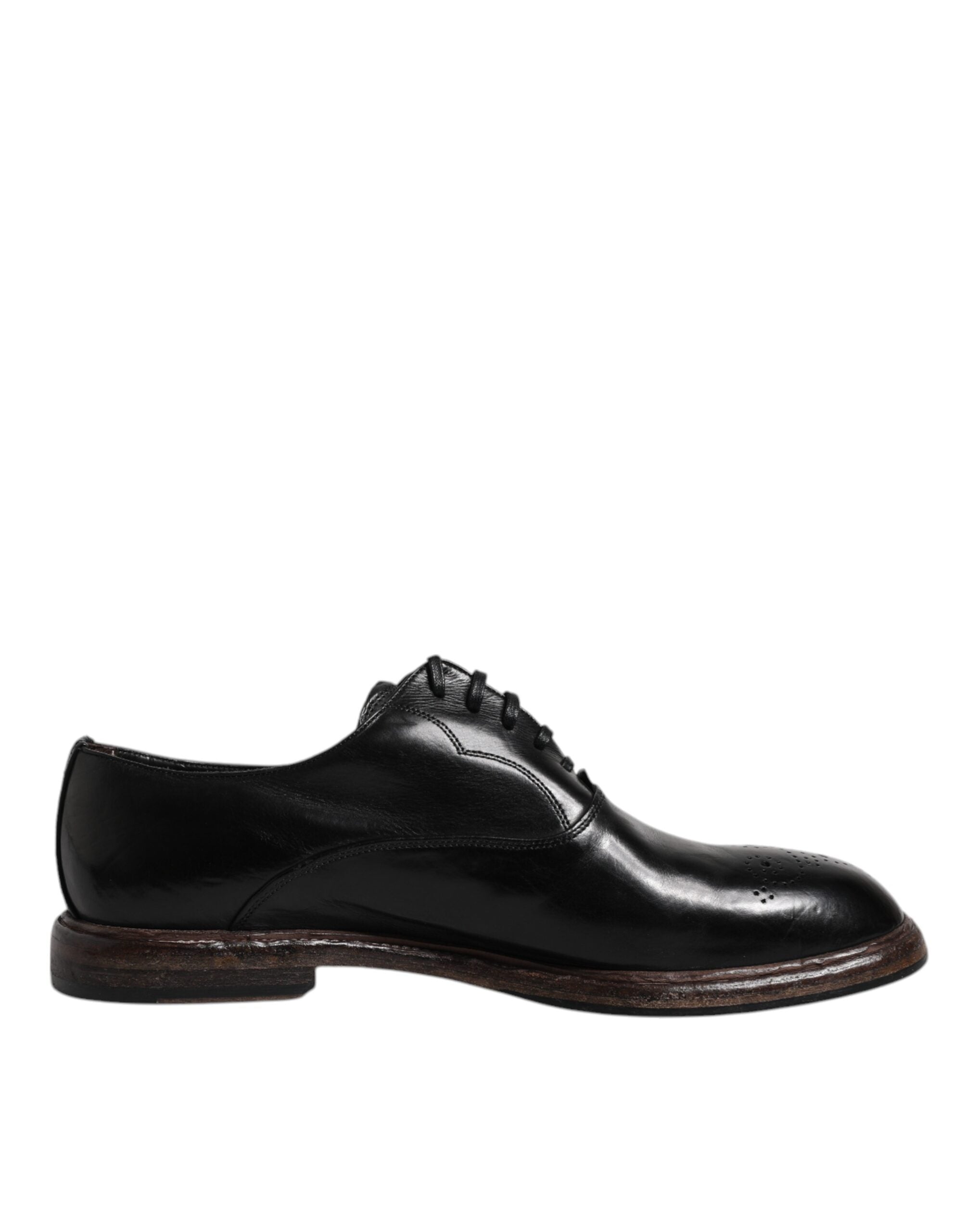Dolce & Gabbana Black Leather Lace Up Men Derby Formal Shoes -   -  Dolce & Gabbana.