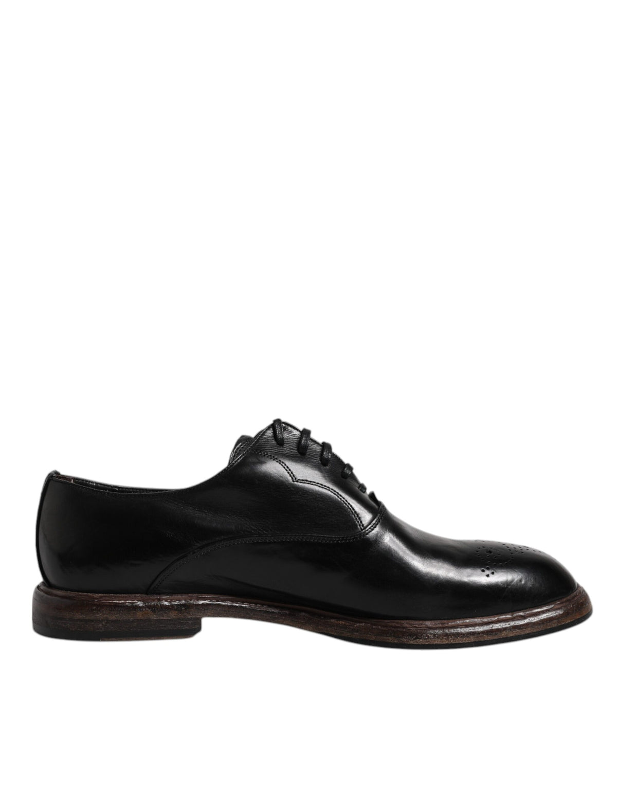 Dolce & Gabbana Black Leather Lace Up Men Derby Formal Shoes -   -  Dolce & Gabbana.