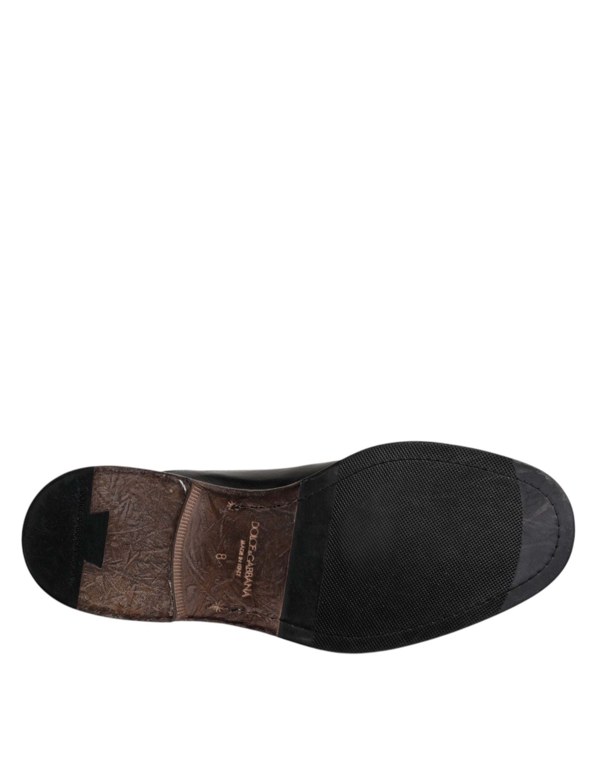 Dolce & Gabbana Black Leather Lace Up Men Derby Formal Shoes -   -  Dolce & Gabbana.