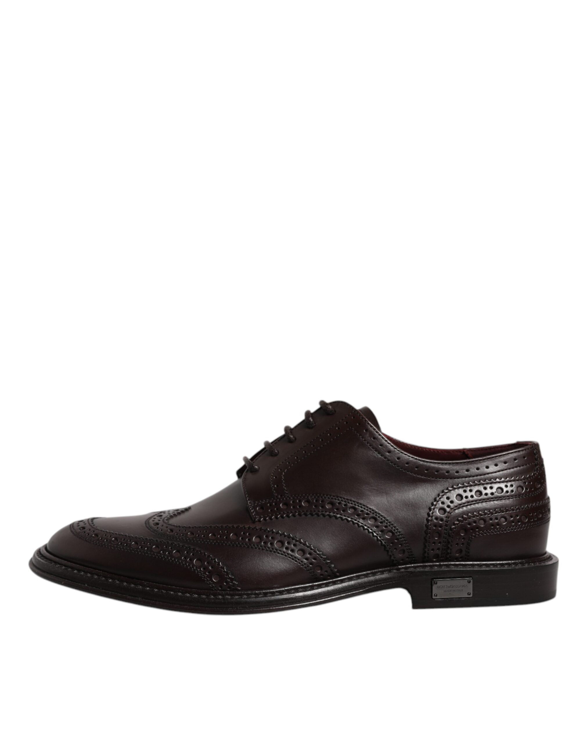 Dolce & Gabbana Brown Leather Derby Wingtip Lace Up Formal Dress Shoes -   -  Dolce & Gabbana.