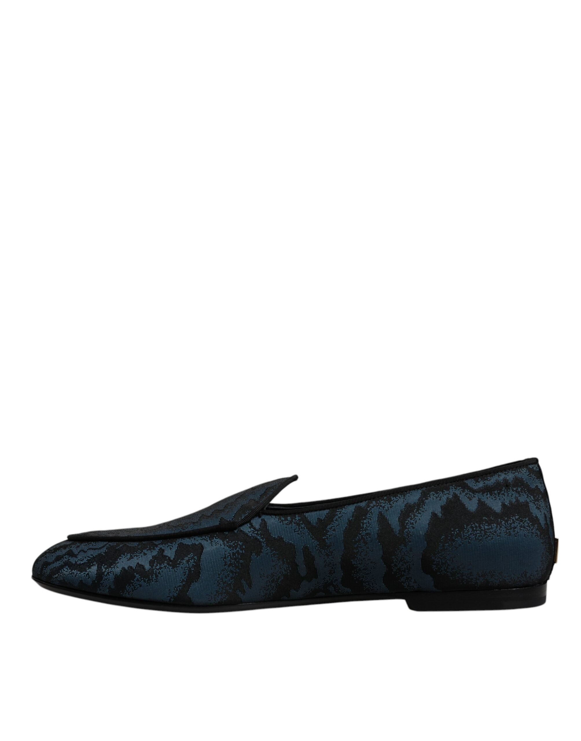 Dolce & Gabbana Blue Black Flats Men Loafers Dress Shoes -   -  Dolce & Gabbana.