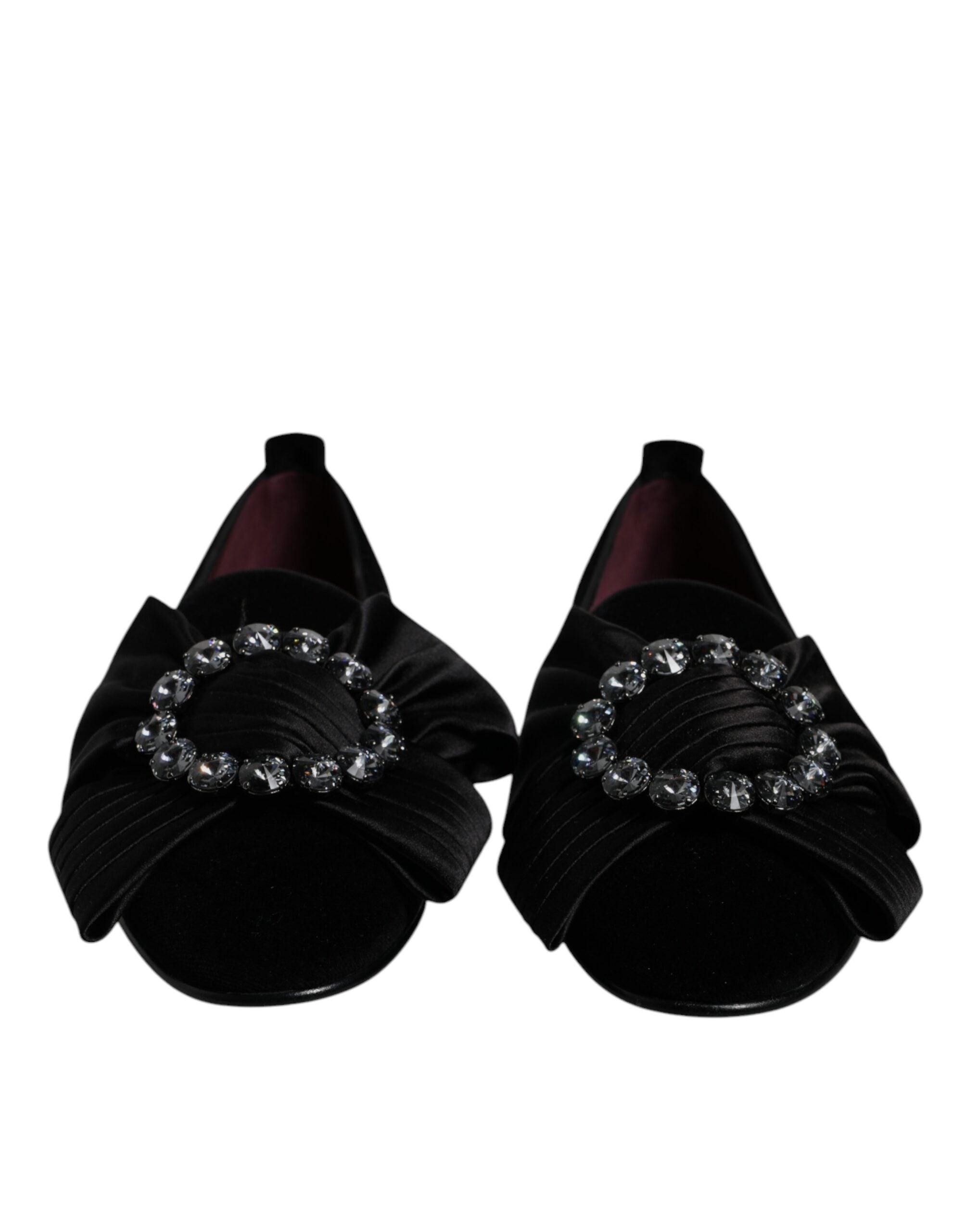 Dolce & Gabbana Black Crystal Flats Men Loafers Dress Shoes -   -  Dolce & Gabbana.